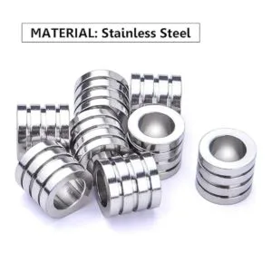 20 cuentas espaciadoras de acero inoxidable ranuradas con_4