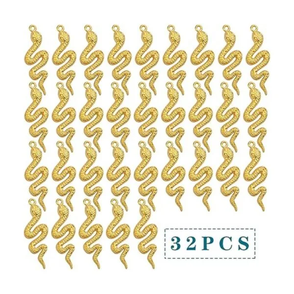 Hmjpng 32 colgantes chapados en oro con forma de serpiente_2