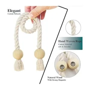 Nieffeiy Paquete de 2 cintas magnéticas para cortinas de_2