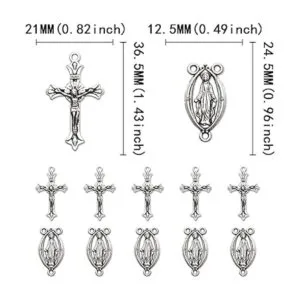 30 colgantes de cruz y centro de aleación de plata_2