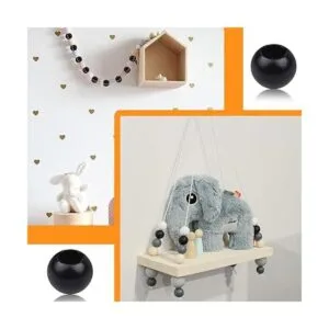 50 cuentas de madera negras redondas de 0.787 in cuentas_6