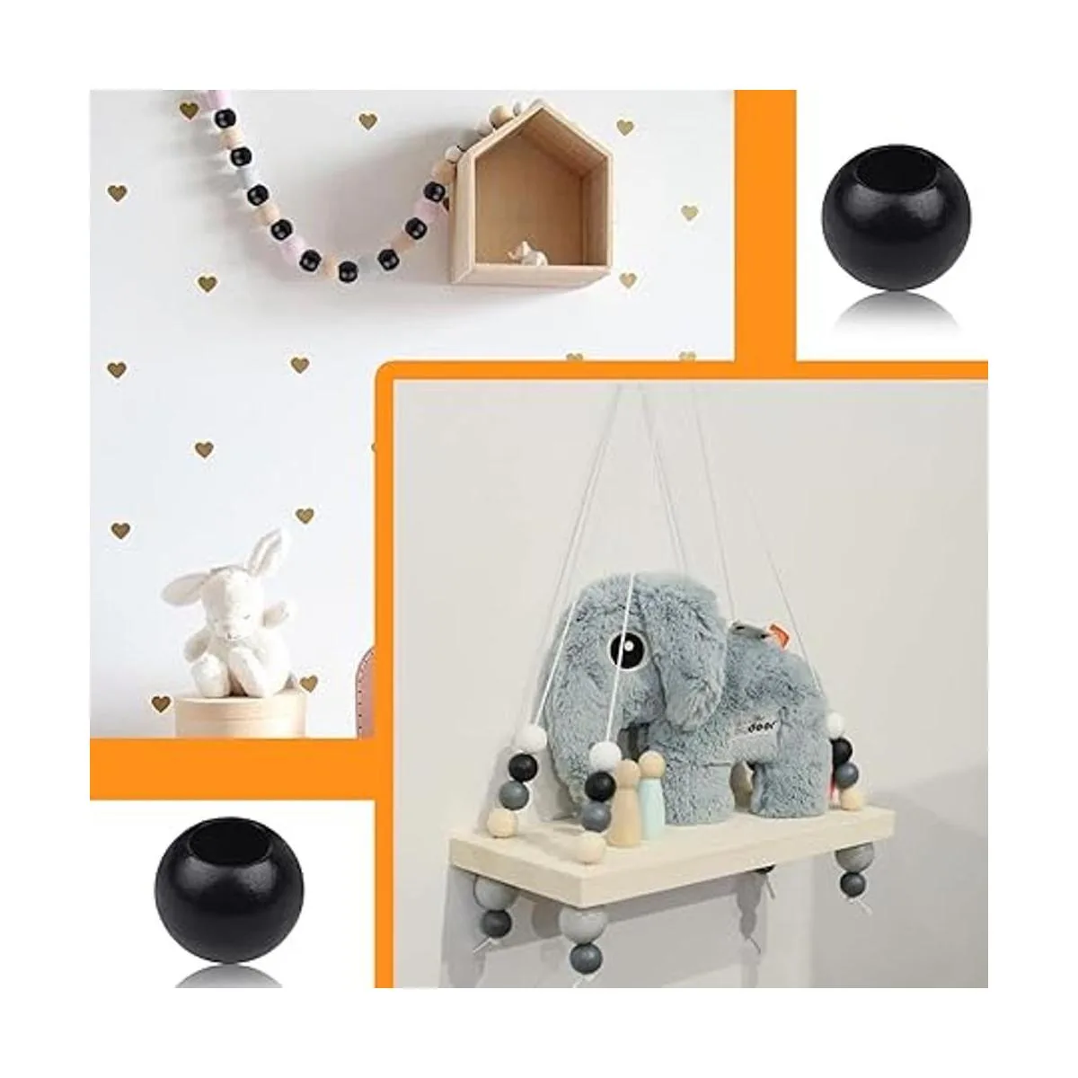 50 cuentas de madera negras redondas de 0.787 in cuentas_6