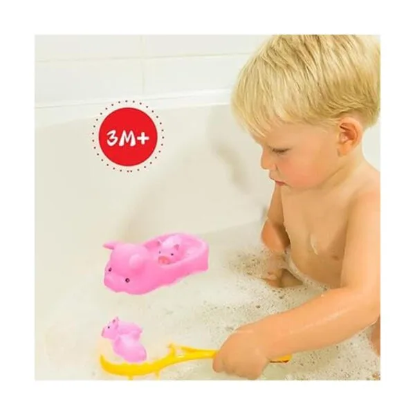 Juguetes de baño para bebé 4 unidades cerdo rosa de_2