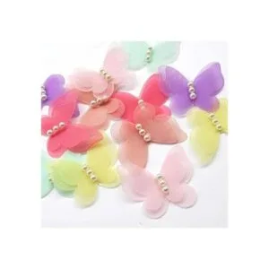 Dandan DIY 30 lazos de organza con diseño de flores y_4