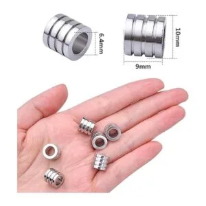 20 cuentas espaciadoras de acero inoxidable ranuradas con_3