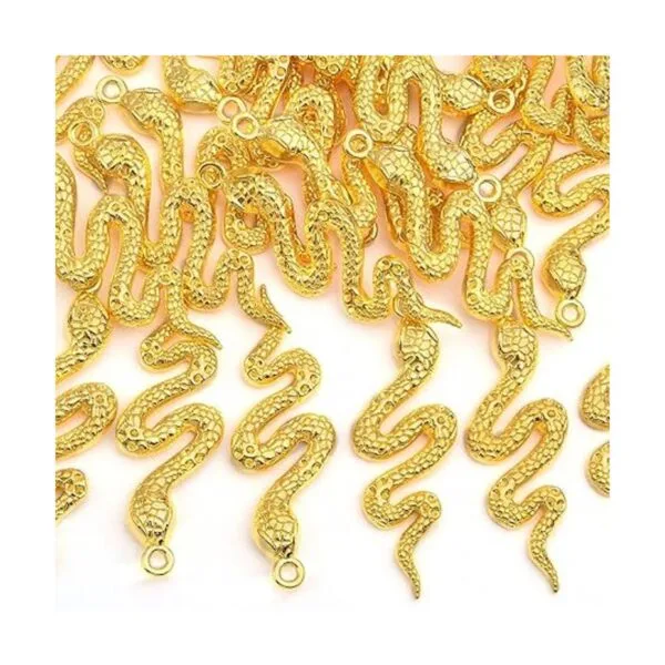 Hmjpng 32 colgantes chapados en oro con forma de serpiente_4