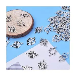 70 colgantes de plata envejecida con chakras y energía de_7