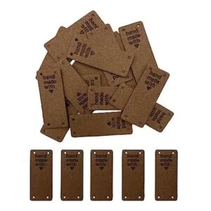 WiYould 40 etiquetas de piel sintética hechas a mano para_1