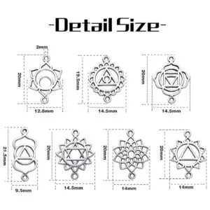 70 colgantes de plata envejecida con chakras y energía de_3