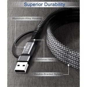 Basesailor Cable USB C a USB C de 100 W de 10 pies con_3