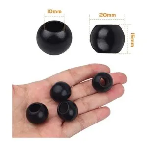 50 cuentas de madera negras redondas de 0.787 in cuentas_3