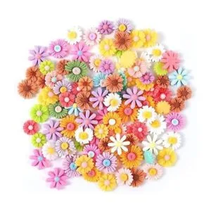 KINBOM 100 dijes de resina de flores cuentas de resina de_1