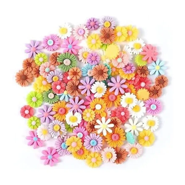 KINBOM 100 dijes de resina de flores cuentas de resina de_1