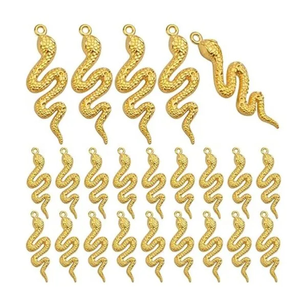 Hmjpng 32 colgantes chapados en oro con forma de serpiente_1