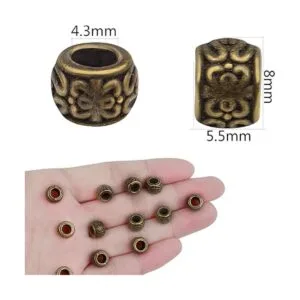 100 cuentas espaciadoras redondas de bronce antiguo_4