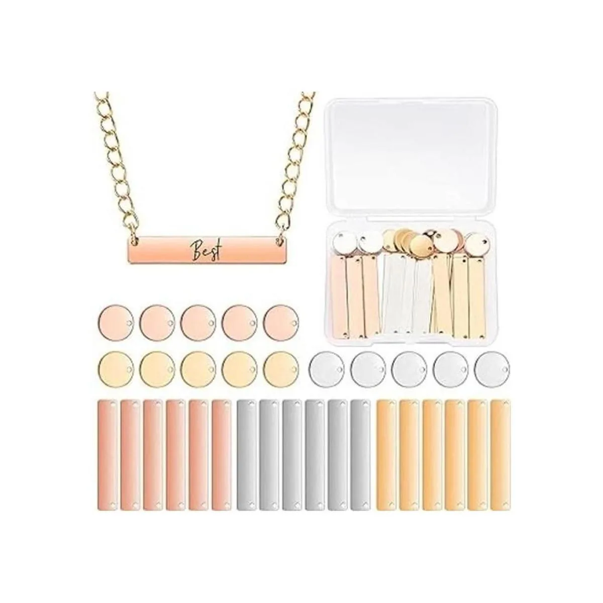 30 colgantes de etiqueta en blanco con estampado de metal_1