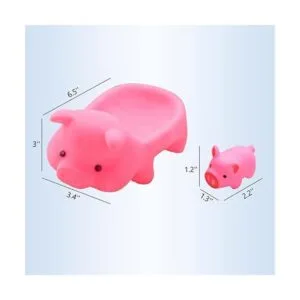 Juguetes de baño para bebé 4 unidades cerdo rosa de_5