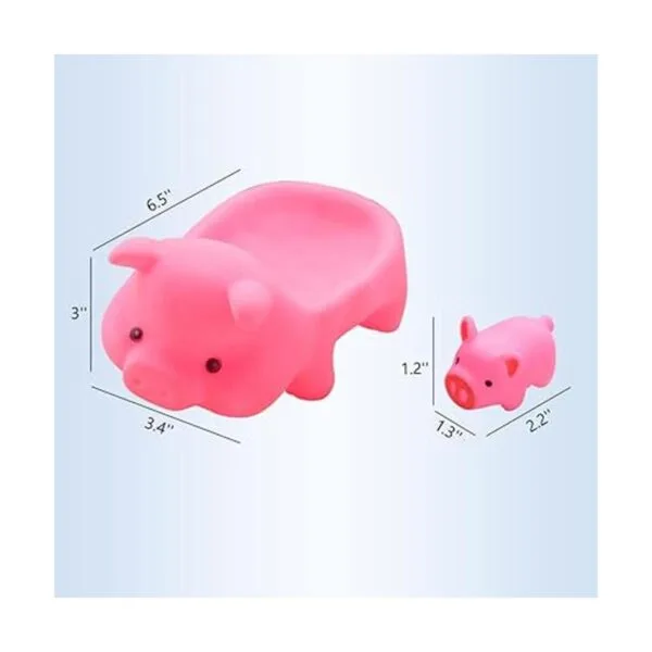 Juguetes de baño para bebé 4 unidades cerdo rosa de_5