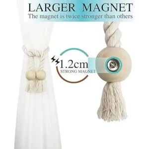 Nieffeiy Paquete de 2 cintas magnéticas para cortinas de_4