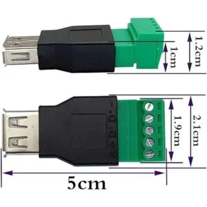AAOTOKK USB 2.0 A Tornillo Terminal Block Adaptador USB_2