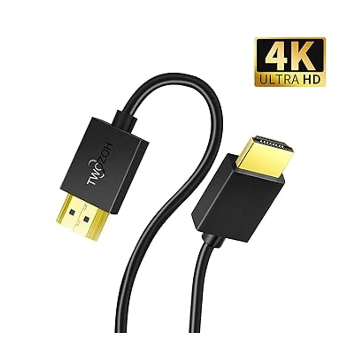 Twozoh Cable HDMI delgado de 1 pie paquete de 2 unidades_3