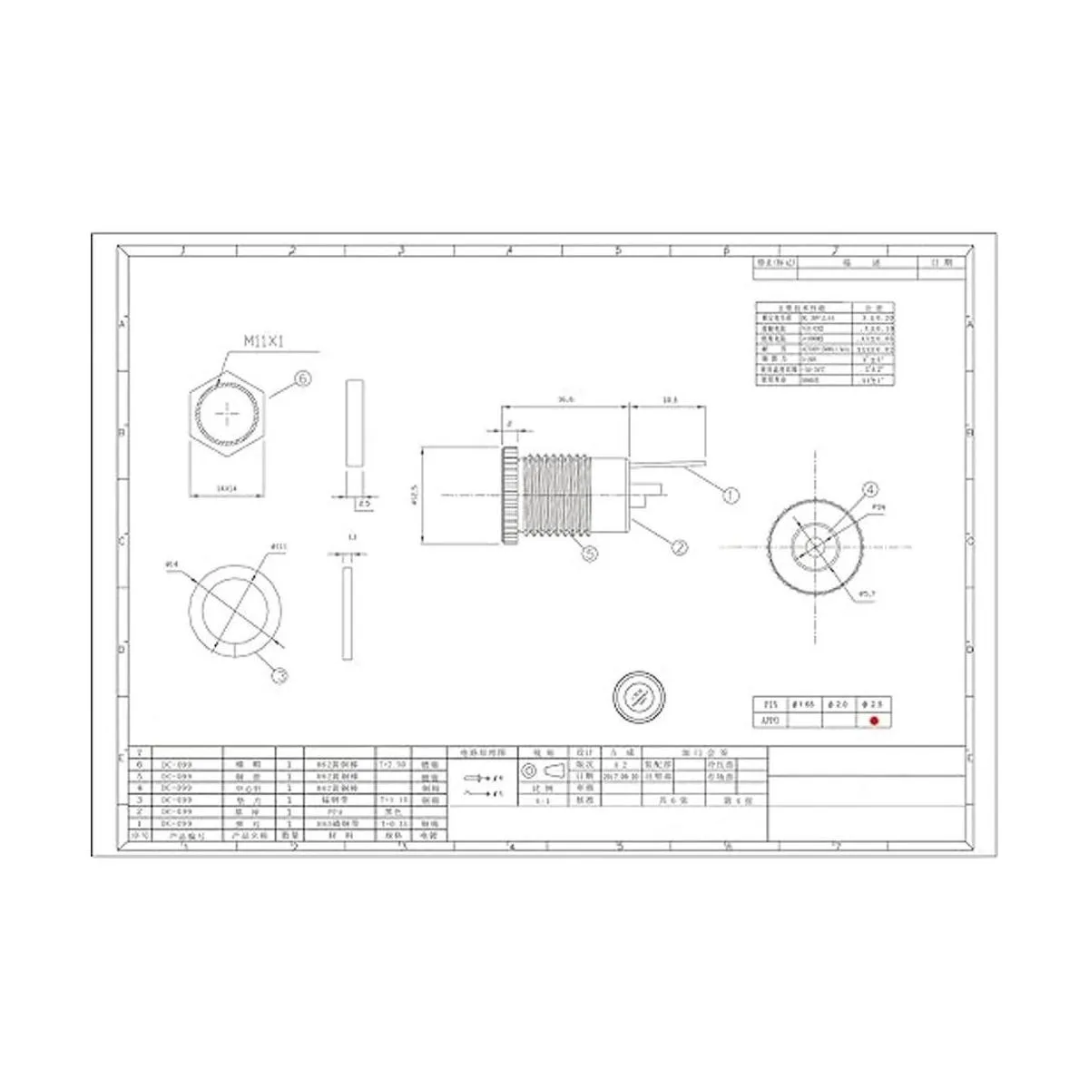 diyhz DC Power Jack Socket montaje de hembra rosca_5