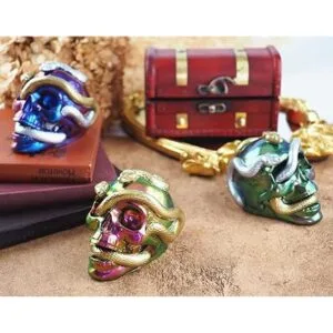 KuAoyoja Moldes de silicona con calavera de serpiente 3D_5