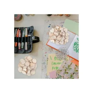 Juego de 200 piezas de manualidades de madera con agujeros_5