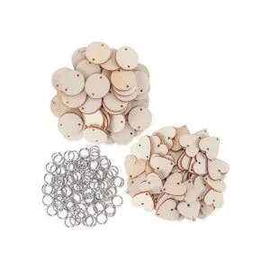 Juego de 200 piezas de manualidades de madera con agujeros_1