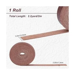 GORGECRAFT Tira de correa de cuero marrón de 0.5 pulgadas_2