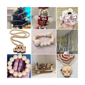 arricraft 60 cuentas redondas de madera de 3 estilos cara_7