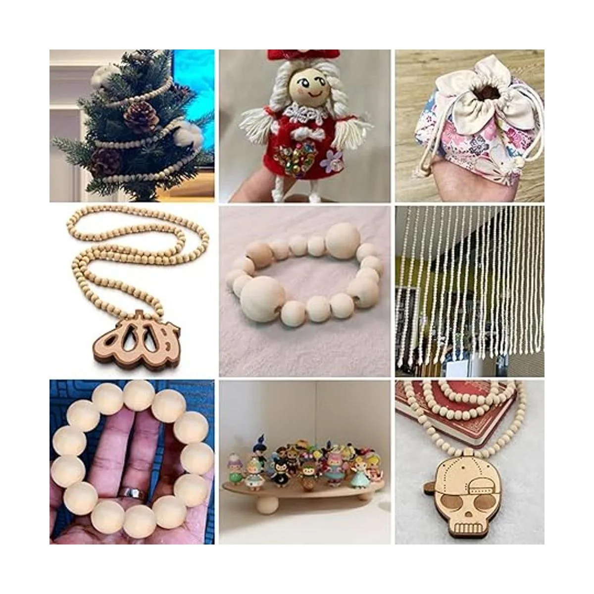 arricraft 60 cuentas redondas de madera de 3 estilos cara_7