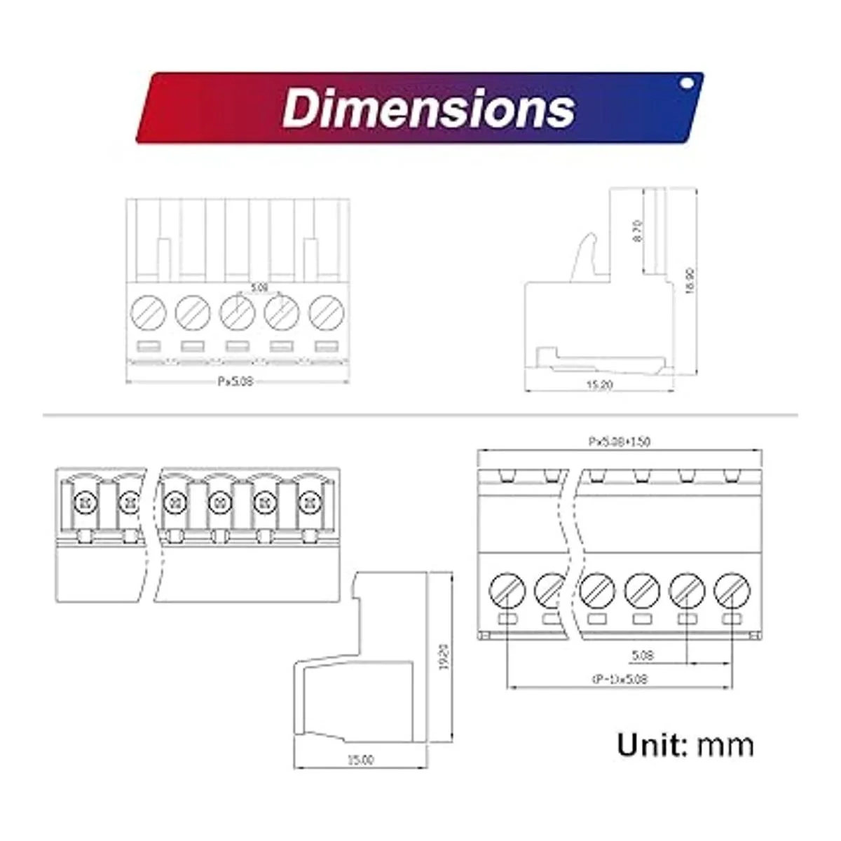 Keszoox Juego de 2 conectores macho y hembra de paso de_5
