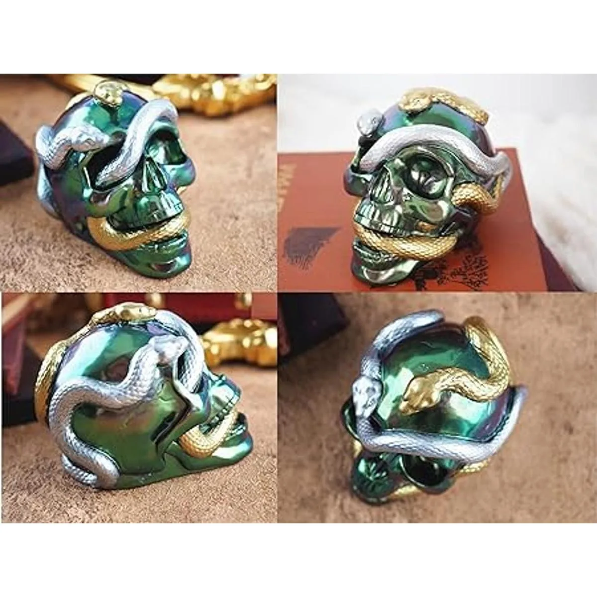 KuAoyoja Moldes de silicona con calavera de serpiente 3D_3