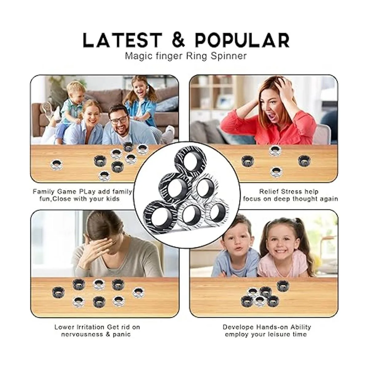 Chnaivy Juego de 6 anillos magnéticos giratorios_5