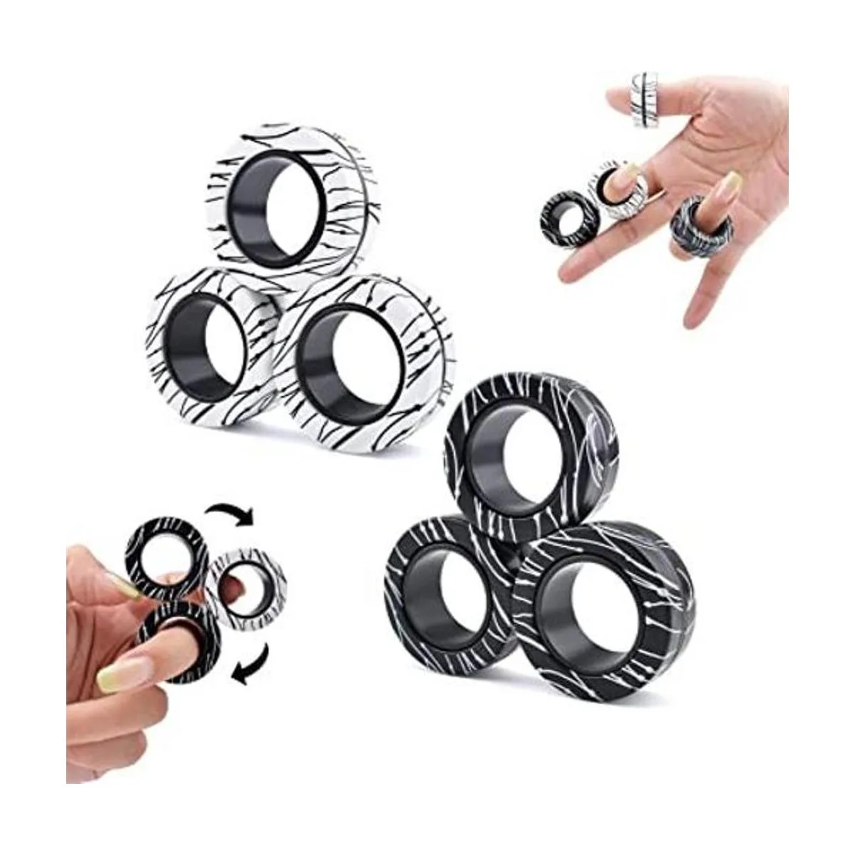 Chnaivy Juego de 6 anillos magnéticos giratorios_1