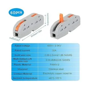 Conectores de cable de palanca 60 conectores de conductor_2