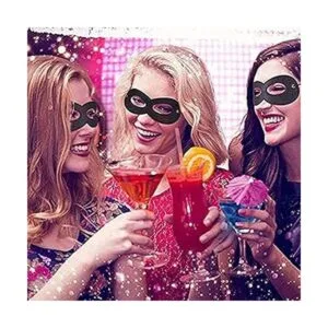 Evenci 4 máscaras de superhéroe negro máscara de ojos de_3