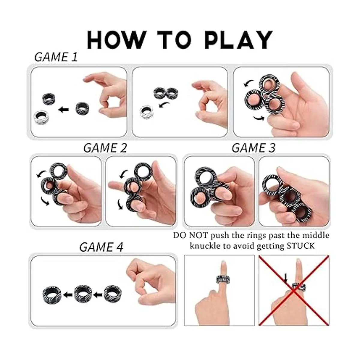 Chnaivy Juego de 6 anillos magnéticos giratorios_4