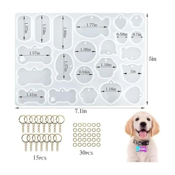 Molde de resina de silicona para etiquetas de mascotas_2