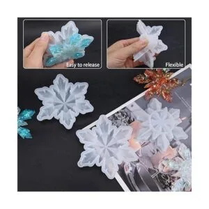 Moldes de resina de Navidad molde de resina de copo de_5