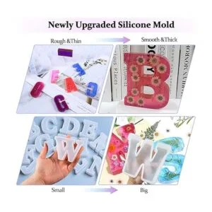 Molde de resina moldes de silicona 3D de letra grande_7