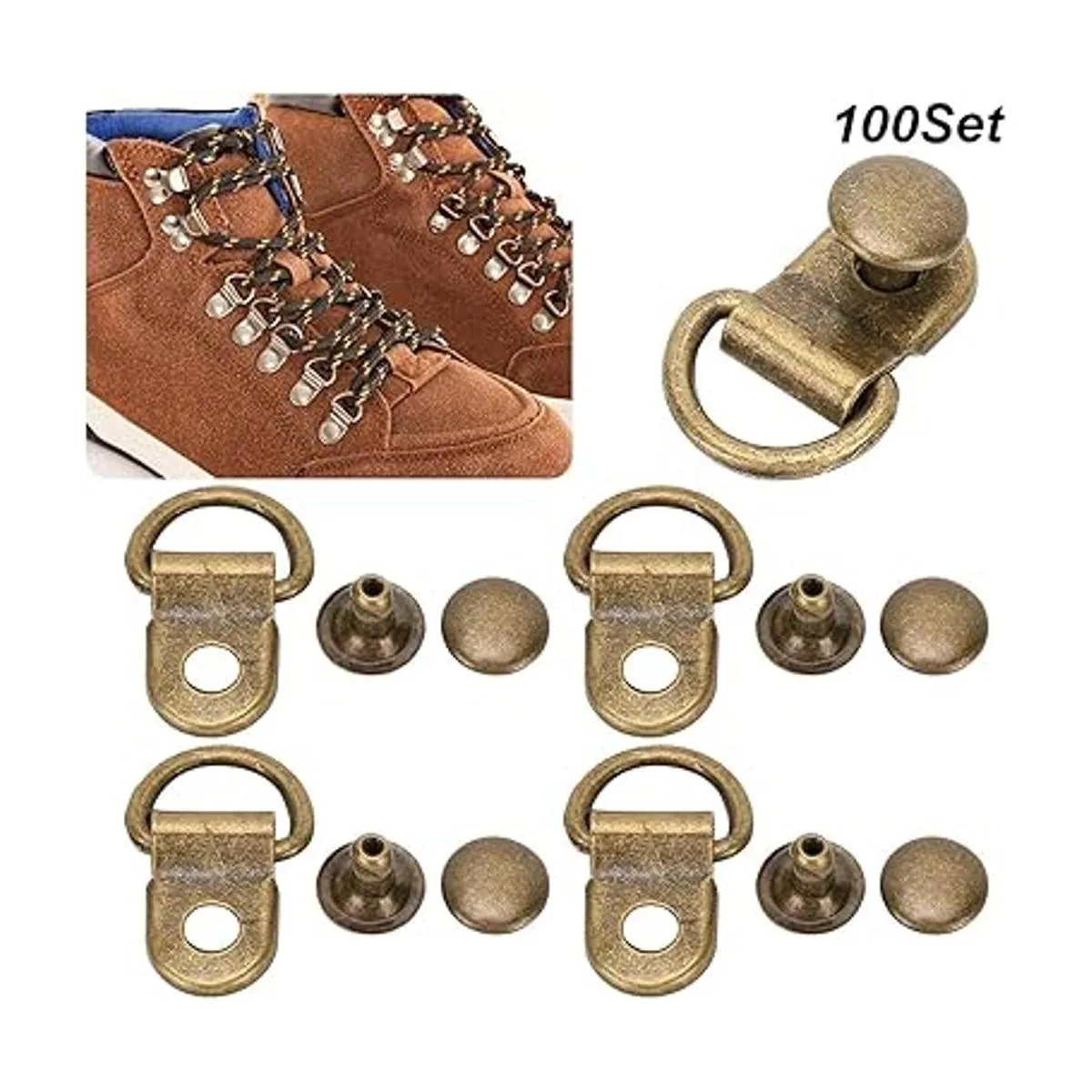 Juego de 100 ganchos de bronce de 0.354 x 0.551 in_5