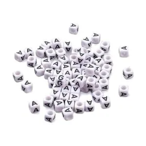 FASHEWELRY 300 cuentas de letras acrílicas blancas de_1