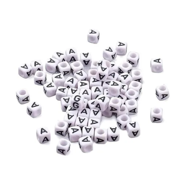 FASHEWELRY 300 cuentas de letras acrílicas blancas de_1
