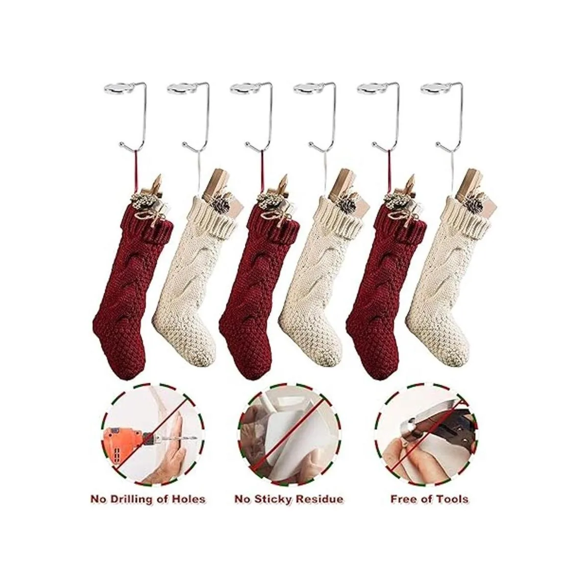 Soportes de calcetín de Navidad para manta paquete de 6_6