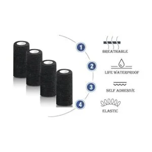Vendaje autoadhesivo vendajes cohesivos elásticos negros_6