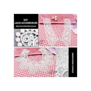 MAMUNU 2 piezas de cuello de encaje blanco cuello de tela_3