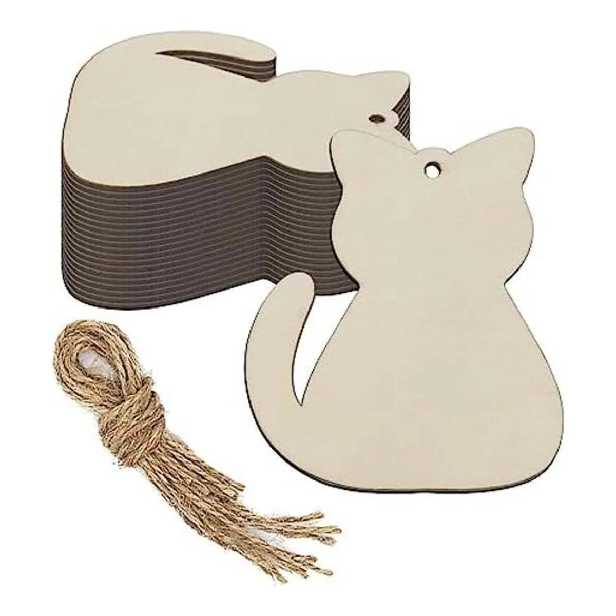 20 piezas de recortes de madera para gatos adornos para_1