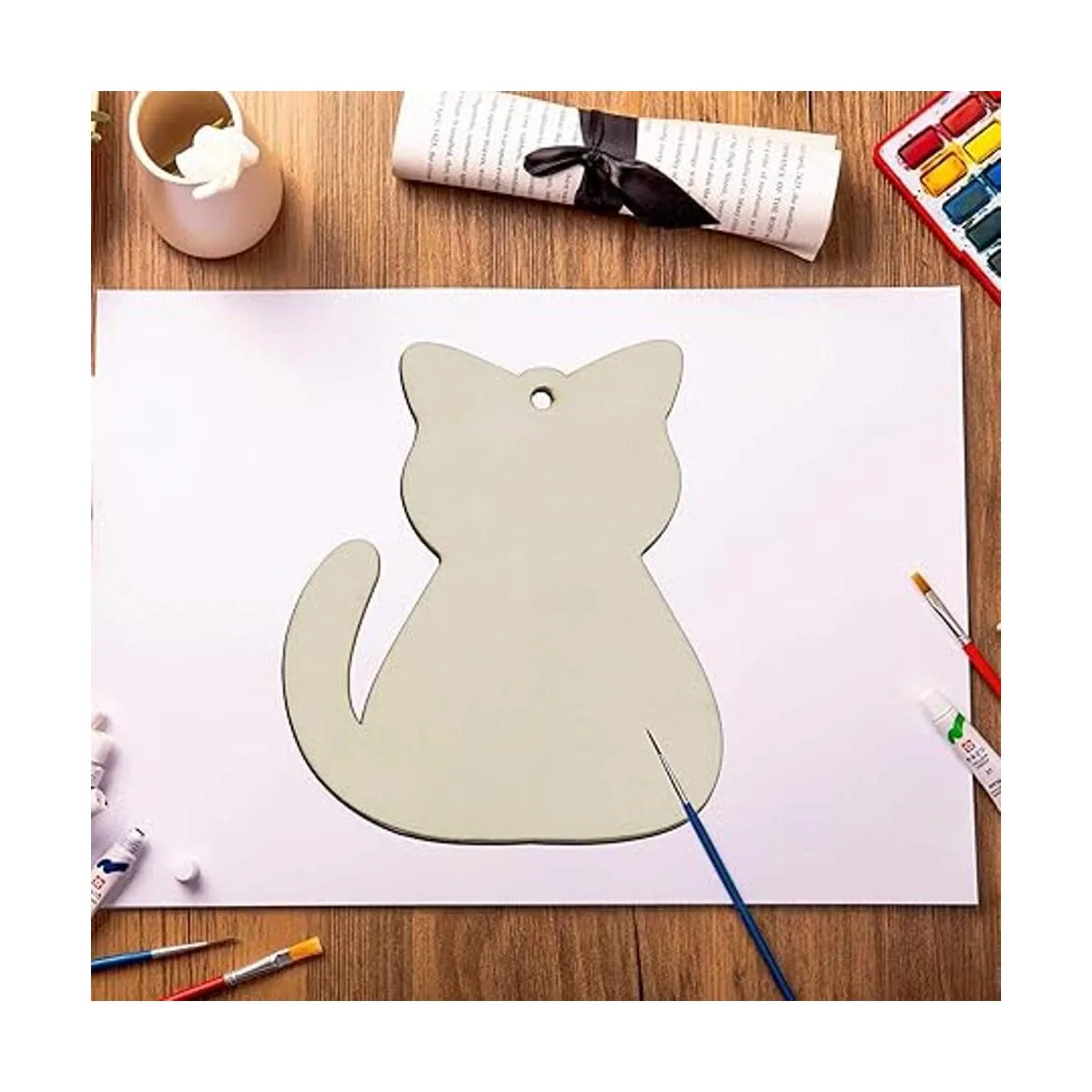 20 piezas de recortes de madera para gatos adornos para_5